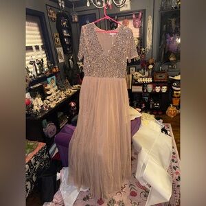 Maya Deluxe Sequin bridesmaid dress blush pink sequin